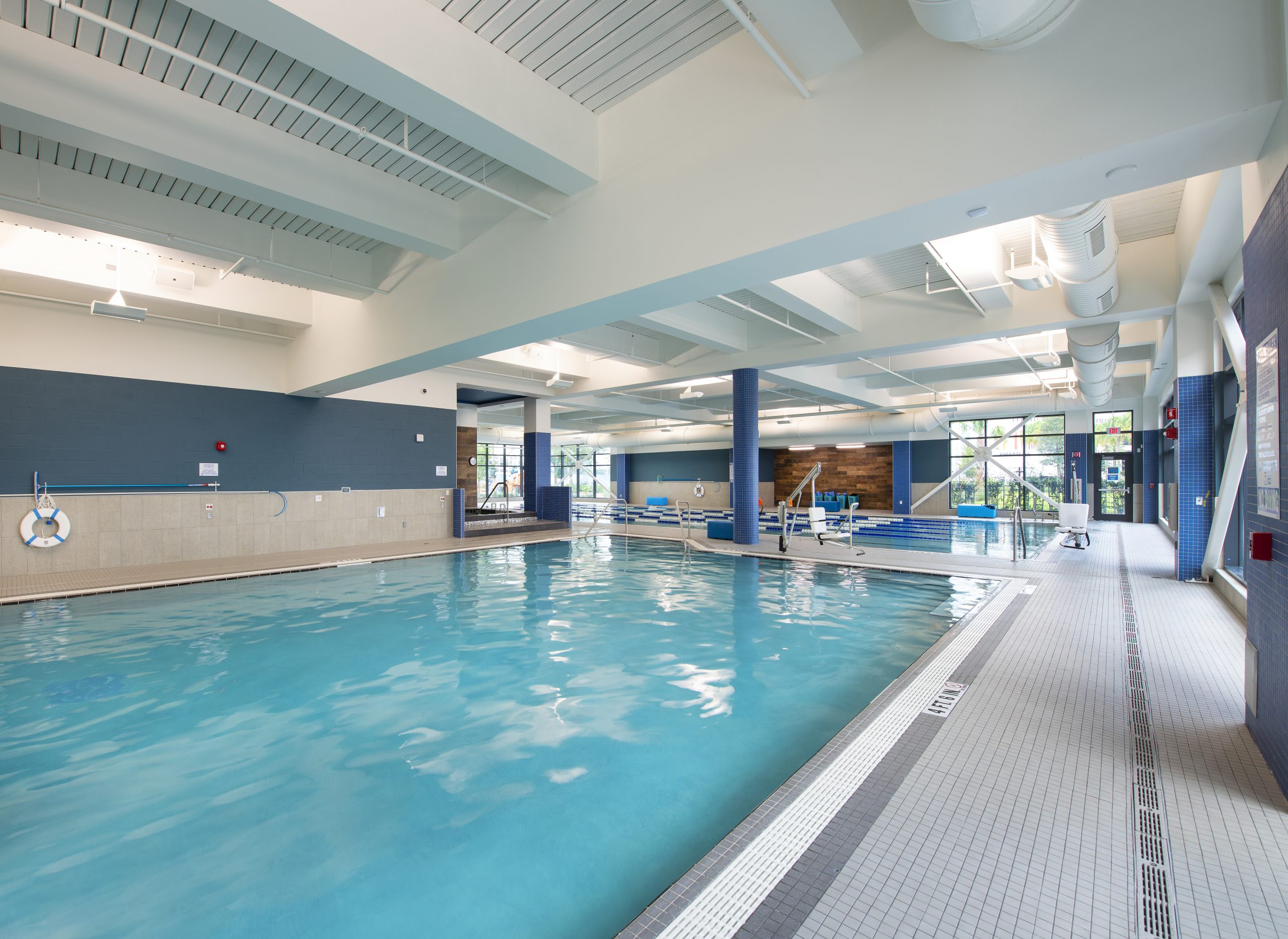 Warm water therapy pool maintained at 88 degrees at LNPC aquatics center
