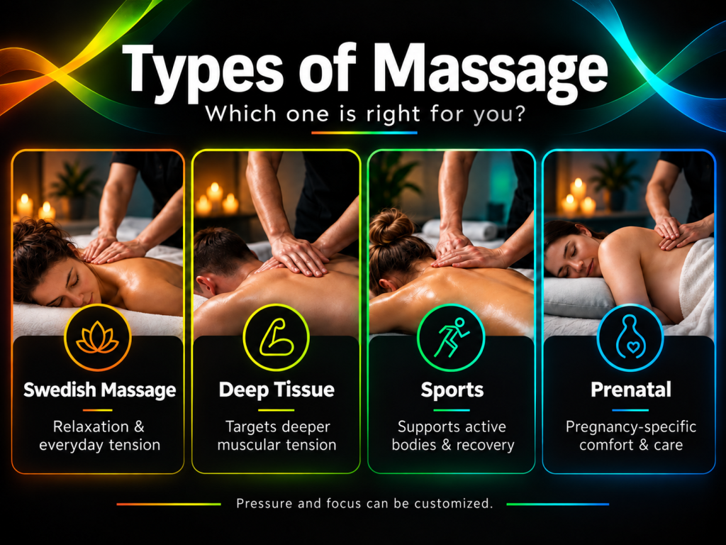 which massage is right for you: swedish, deep tissue, sports, or prenatal 
